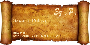 Szopri Petra névjegykártya