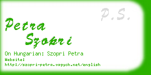 petra szopri business card